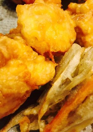 卵でふんわりとり天&ごぼうのかき揚げ-レシピのメイン写真