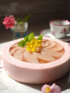♪桃のムースケーキ(ホール)♪-レシピのメイン写真