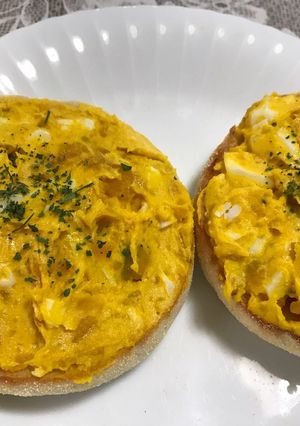 パンプキンサラダで朝食マフィン♬-レシピのメイン写真
