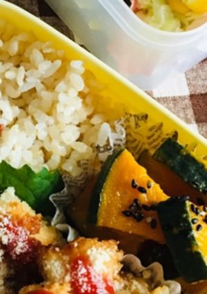 お弁当にレンジで簡単!かぼちゃ醤油バター-レシピのメイン写真