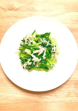小松菜としらすの炒め物-レシピのメイン写真