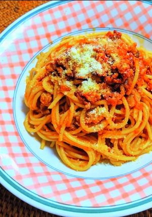 味噌風味ミートソーススパゲッティ-レシピのメイン写真