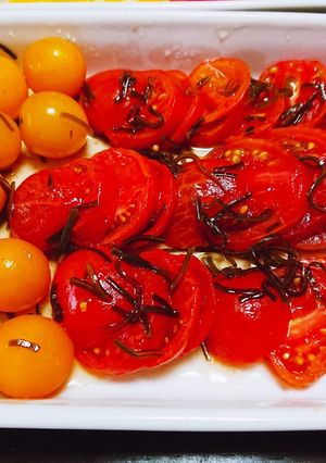 切ってつけるだけ。塩昆布トマト-レシピのメイン写真