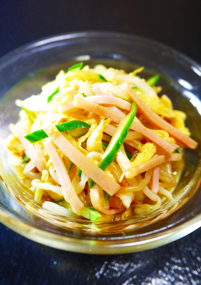 簡単副菜★もやし卵ハム胡瓜で冷やし中華風-レシピのメイン写真