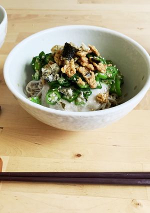 民泊飯 ７P食材のみでとろろぶっかけそば-レシピのメイン写真