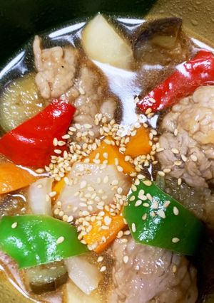 レンジで豚こま団子なす大根の甘酢煮-レシピのメイン写真