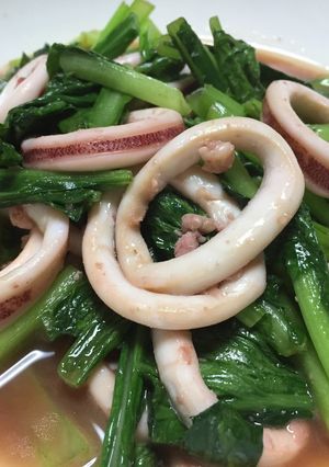 イカと小松菜のバター醤油炒め-レシピのメイン写真