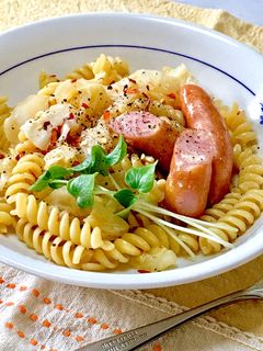 レンジで簡単⭐️フジッリのペペロンチーノ-レシピのメイン写真