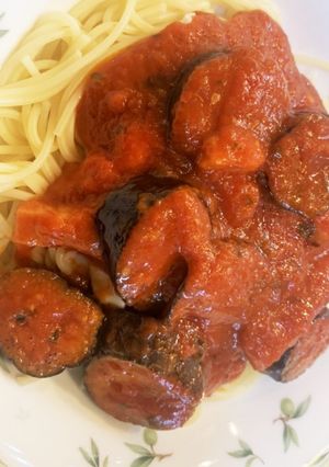 定番のナスとベーコンのトマトソースパスタ-レシピのメイン写真