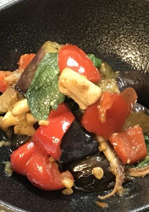 イカと茄子の納豆味噌炒め-レシピのメイン写真