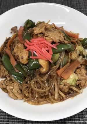糖質オフ☆乾燥こんにゃくパスタで焼きそば-レシピのメイン写真