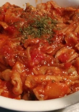トマト缶と冷凍キノコで！豚肉トマト煮込み-レシピのメイン写真