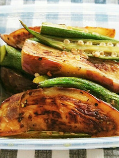 アレキサンドラなすと丸おくらの焼き浸し-レシピのメイン写真