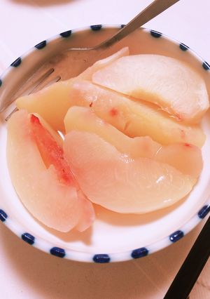 硬い桃で作る桃缶風-レシピのメイン写真