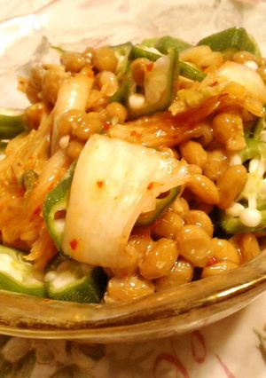 快腸生活！オクラのキムチ納豆和え-レシピのメイン写真