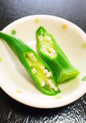 オクラ１個は水小さじ1＆レンジで10秒！-レシピのメイン写真