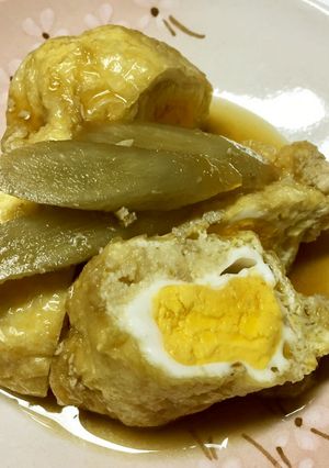 油揚げの袋煮（卵・お餅・おから）-レシピのメイン写真