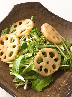 水菜とレンコンのサラダ-レシピのメイン写真