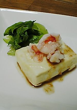 レンジで簡単　蒸し海老豆腐-レシピのメイン写真