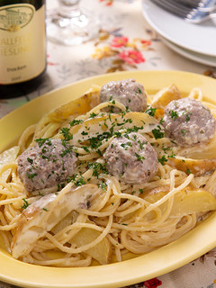 ドイツ風肉だんごのクリーム煮パスタ-レシピのメイン写真