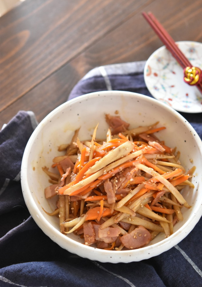 ベーコンとごぼうの鶏だしきんぴら-レシピのメイン写真