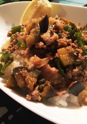 茄子とピーマン豚肉のガパオ風 飯-レシピのメイン写真