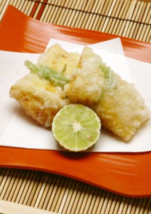 赤かぼちゃの湯葉包み揚げ-レシピのメイン写真