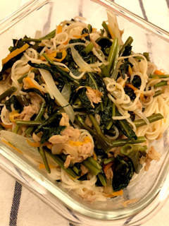 空芯菜でそうめんちゃんぷるぅ-レシピのメイン写真