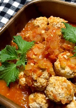 ひき肉と豆腐の団子のトマトソース煮込み-レシピのメイン写真