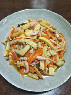 イカこうじ漬けとキノコの炒め-レシピのメイン写真