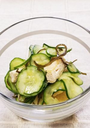 ☆きゅうり・油揚げ・塩昆布の酢の物☆-レシピのメイン写真