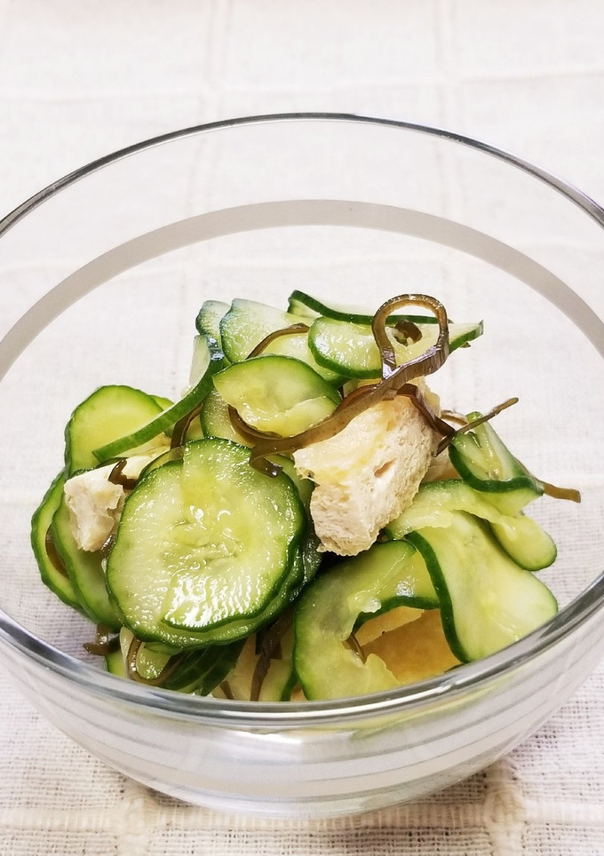☆きゅうり・油揚げ・塩昆布の酢の物☆-レシピのメイン写真