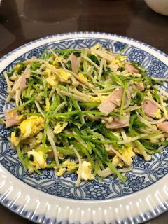 豆苗とえのきのハム玉炒め-レシピのメイン写真