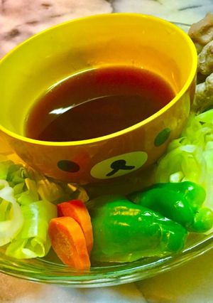 No2293蒸し野菜と豚肉ニンニクポン酢-レシピのメイン写真