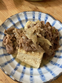 簡単肉豆腐 焼き豆腐牛肉ネギシンプル-レシピのメイン写真