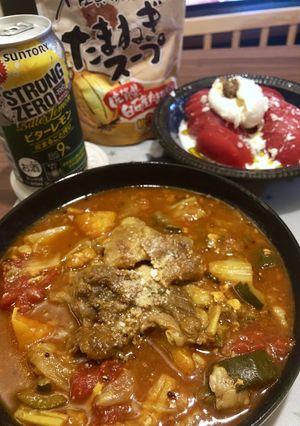 ホットクックで！基本の牛すじトマト煮込み-レシピのメイン写真