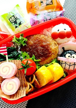キャラ弁＊バイキンマン＊こにぎり弁当-レシピのメイン写真