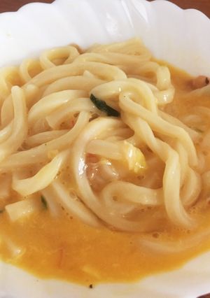 茶碗蒸しの素で☆釜玉＋αうどん-レシピのメイン写真