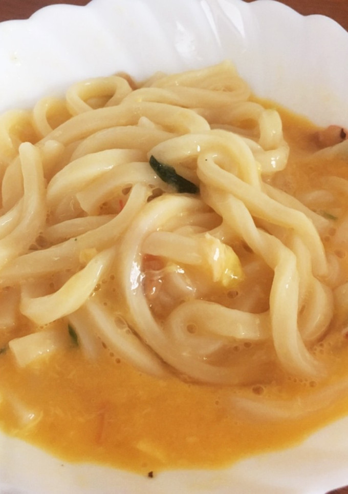 茶碗蒸しの素で☆釜玉＋αうどん-レシピのメイン写真