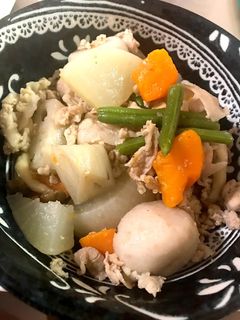 白だしであっさり。根菜と豚肉の煮物-レシピのメイン写真