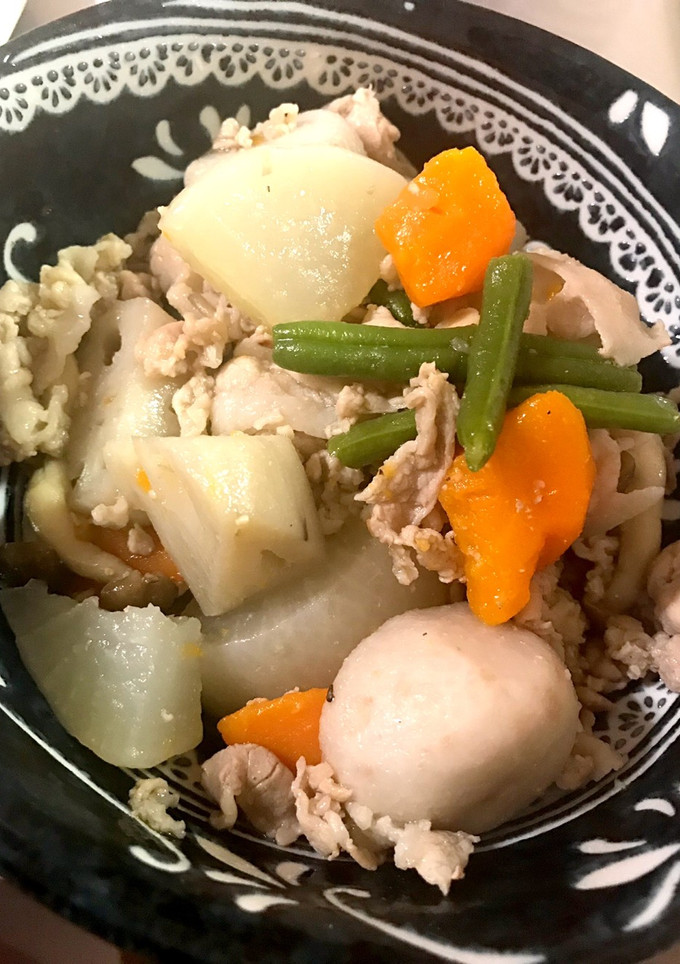 白だしであっさり。根菜と豚肉の煮物-レシピのメイン写真