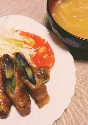 簡単に食欲up!ナスとインゲンの肉巻き*-レシピのメイン写真