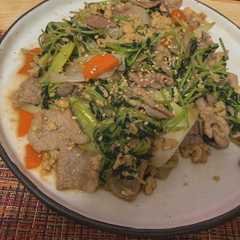 豆苗と豚肉の炒め物-レシピのメイン写真