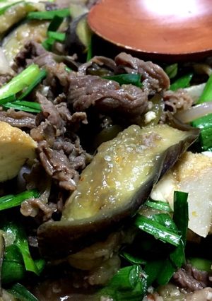 油節約●ナスと牛肉ボリューム炒め大皿料理-レシピのメイン写真