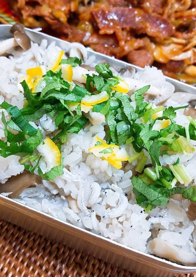 メスティン　キノコとしらすの炊き込みご飯-レシピのメイン写真