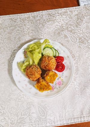 中の具がベーコンと玉葱のかぼちゃコロッケ-レシピのメイン写真