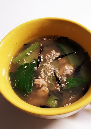 鉄分補給　あさりとレンズ豆の味噌スープ-レシピのメイン写真