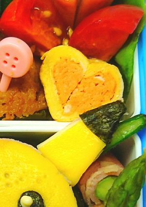 お弁当に可愛いダブル❤ハート❤の卵焼き❤-レシピのメイン写真