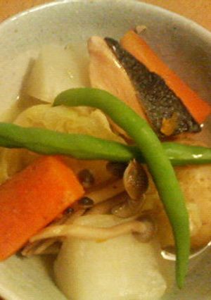 鮭と春野菜のスープ煮-レシピのメイン写真