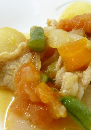 【学校給食】トマト肉じゃが-レシピのメイン写真